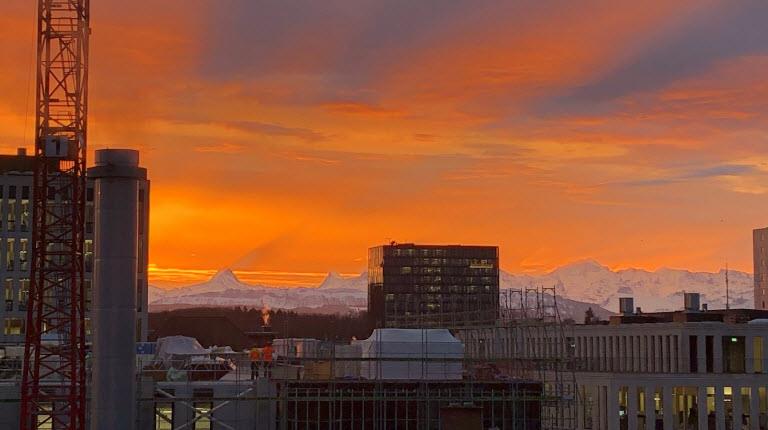 Alpine vew from CSL Behring in Bern Switzerland