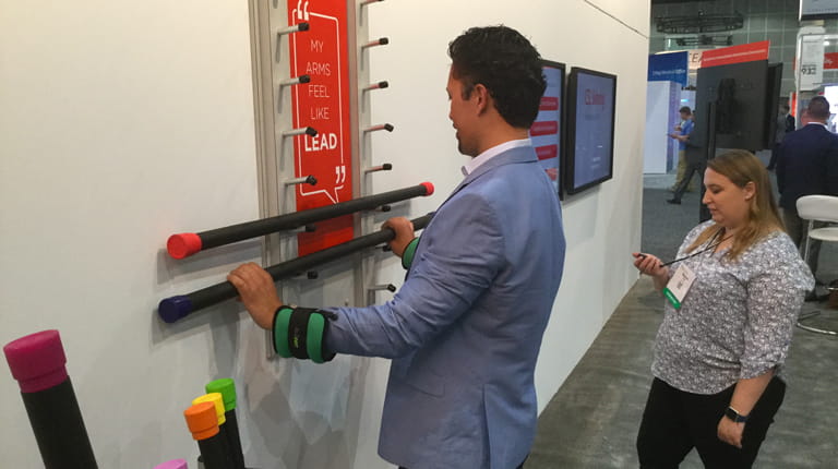 Attendees at the 2018 American Academy of Neurology Annual Meeting in Los Angeles participated in a demonstration of what it’s like to deal with common Chronic Inflammatory Demyelinating Polyneuropathy symptoms. 