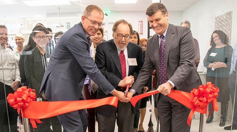 ribbon cutting at an expanded R&D facility in southern California