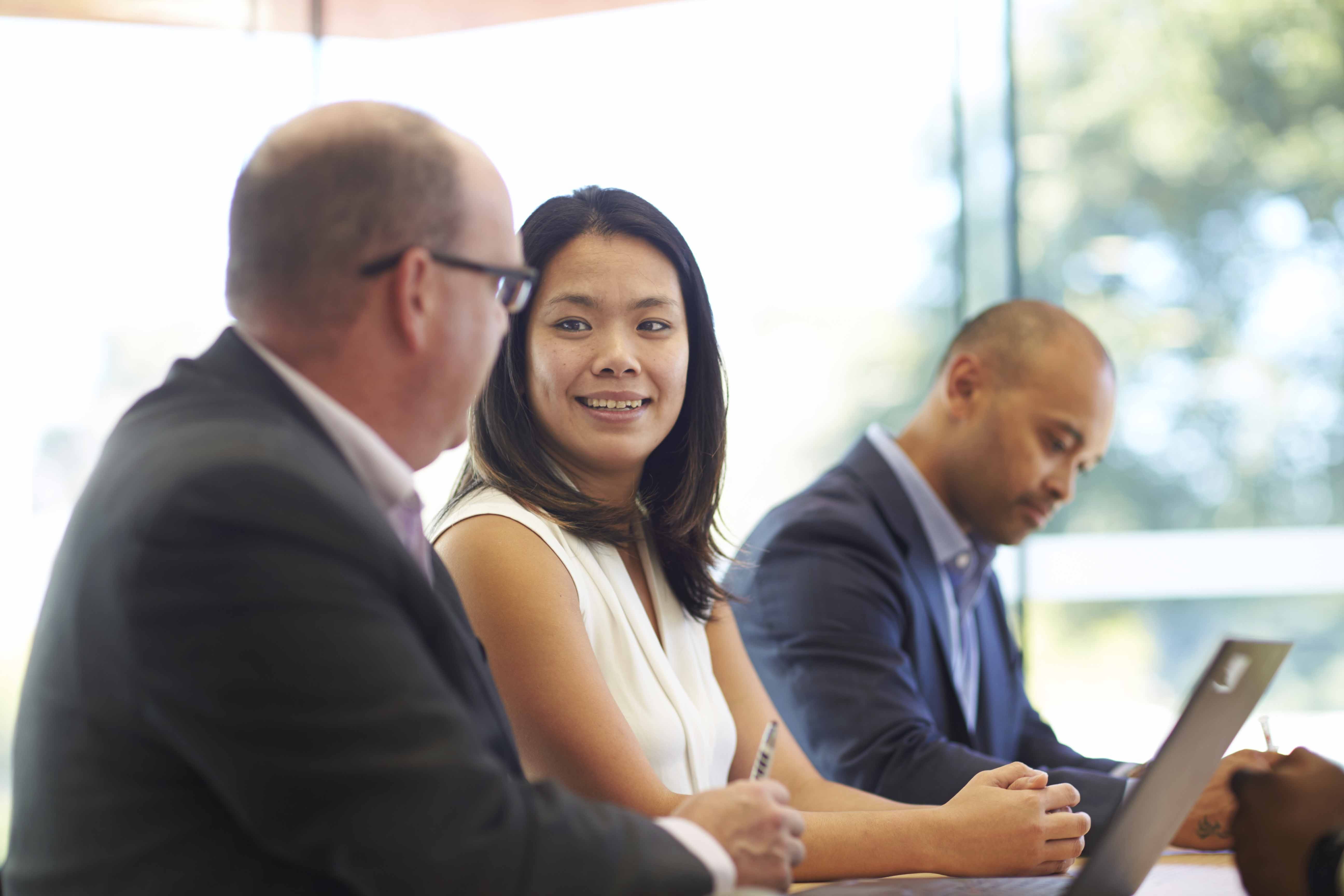 Diverse employees at a meeting