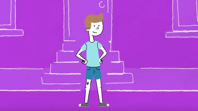 Screen grab of the Explaining Hemophilia to a Child animation