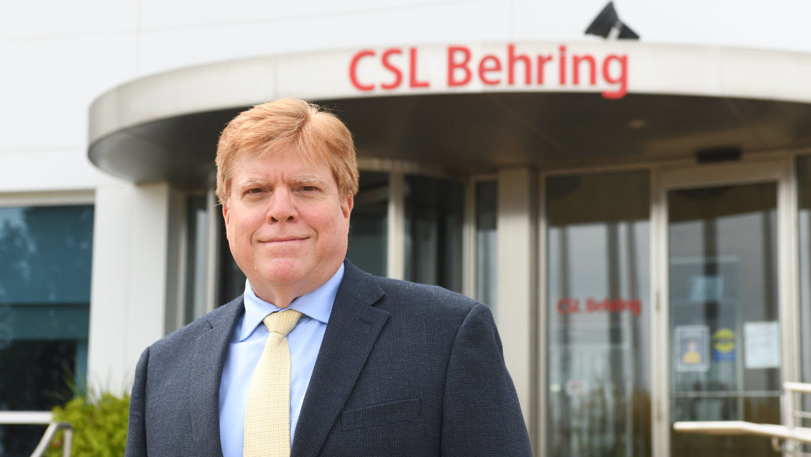 CSL Behring Kankakee GM Jose Gonzales outside the building - credit Kankakee Daily Journal 