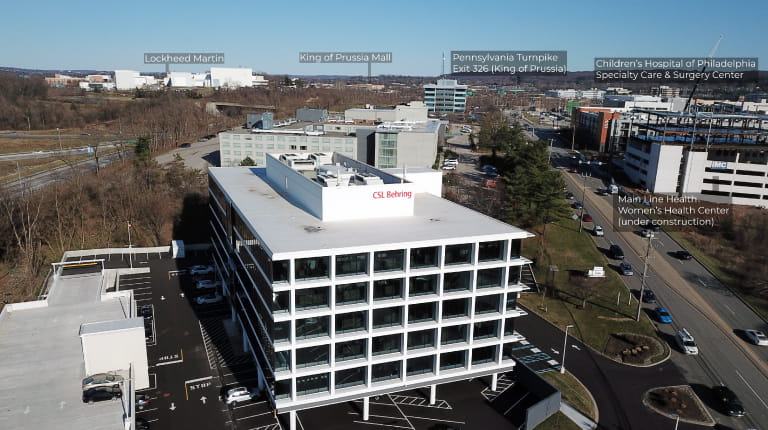 Photo of biotech leader CSL Behring's new office building in the growing King of Prussia area