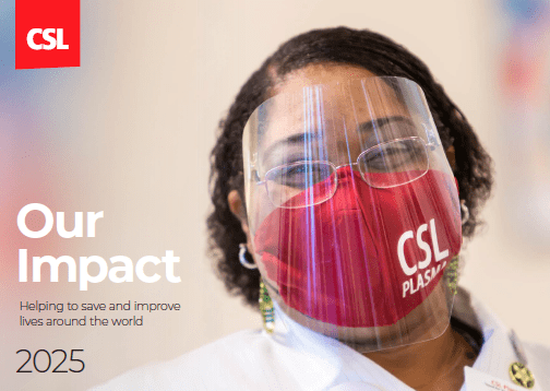 A thumbnail image which is the front cover of the CSL Our Impact Report document