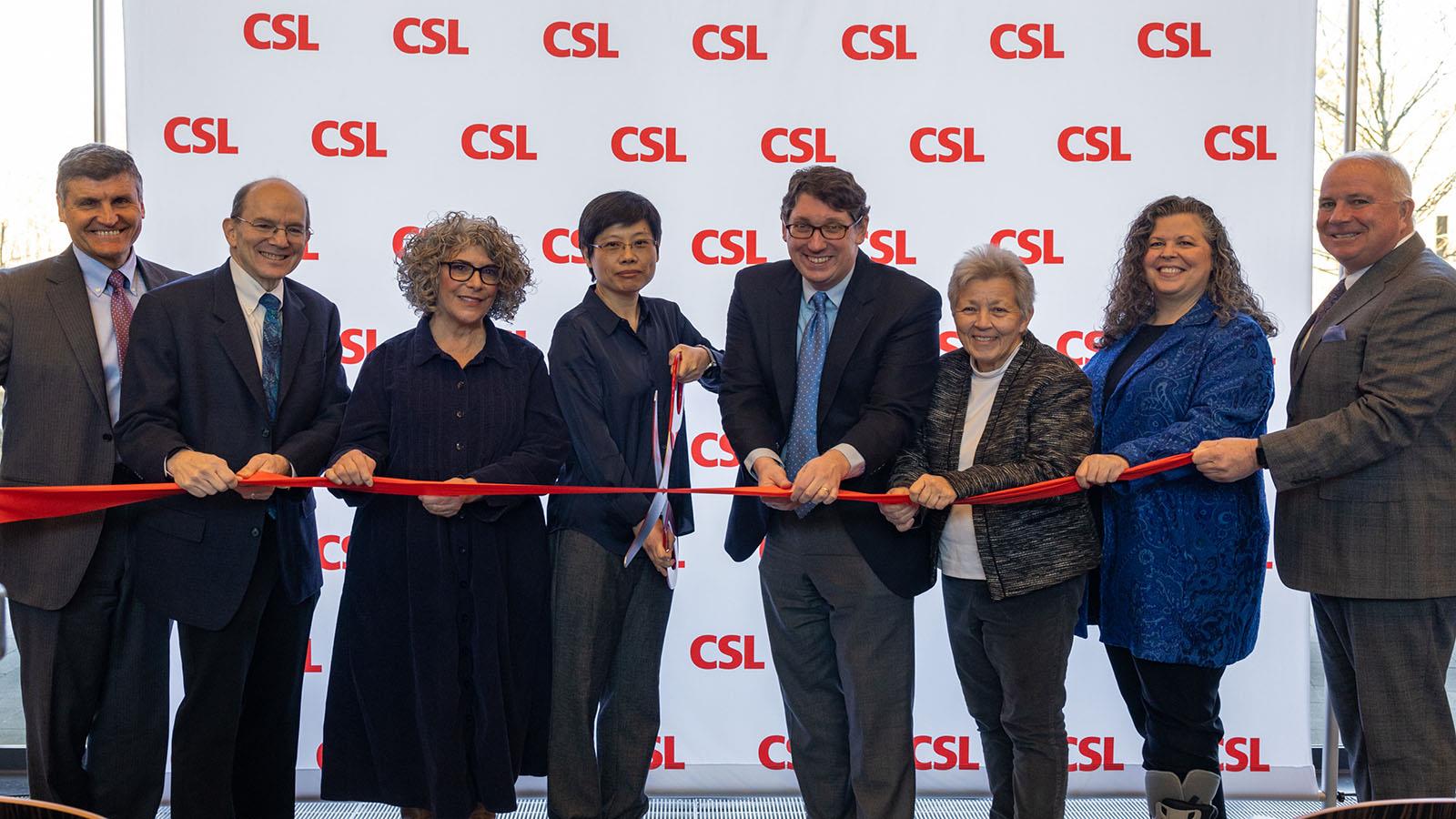 Ribbon cutting ceremony at CSL's R&D facility in Waltham.