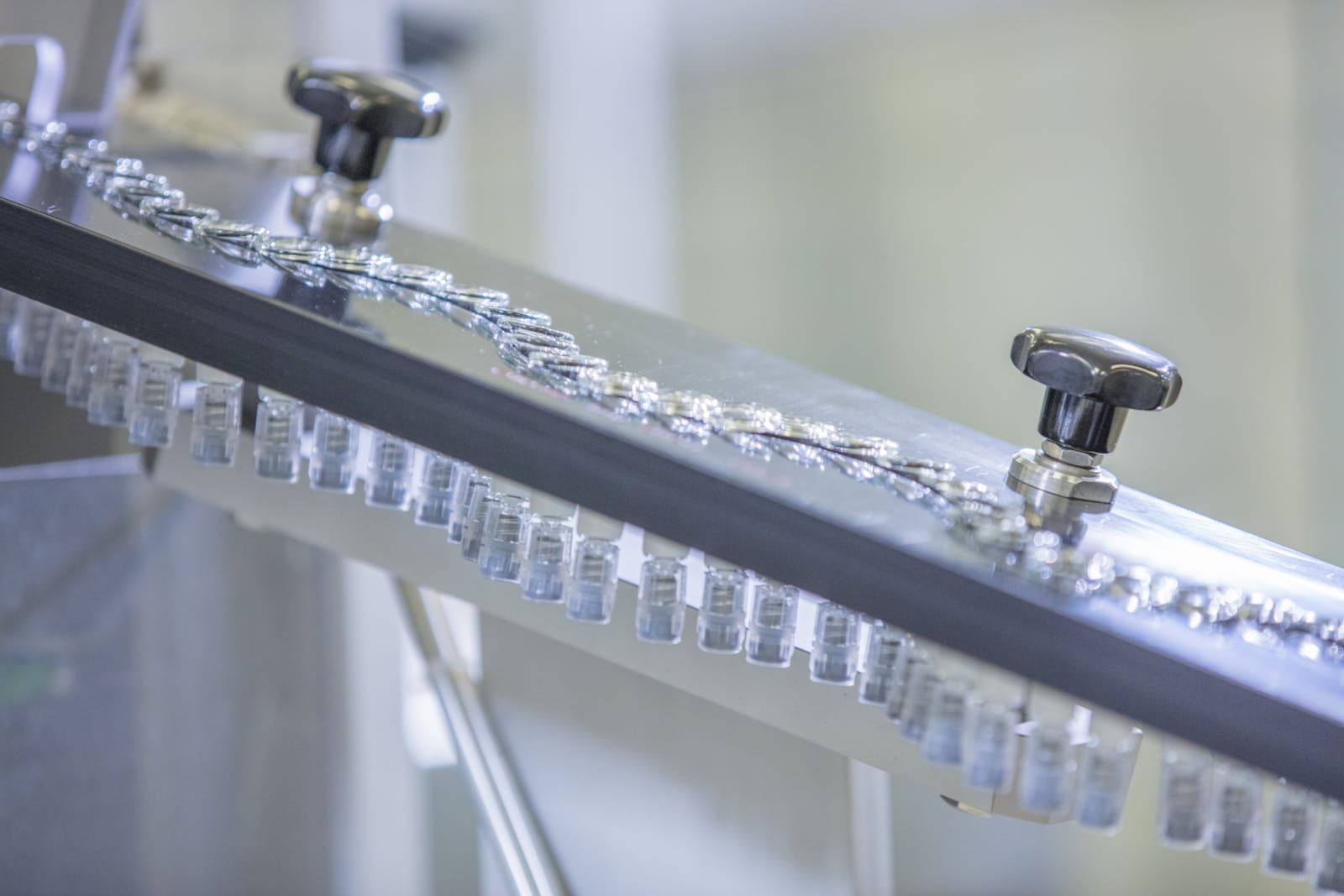 Photo of syringe filling processes at the manufacturing facility at Holly Springs in North Carolina, USA.