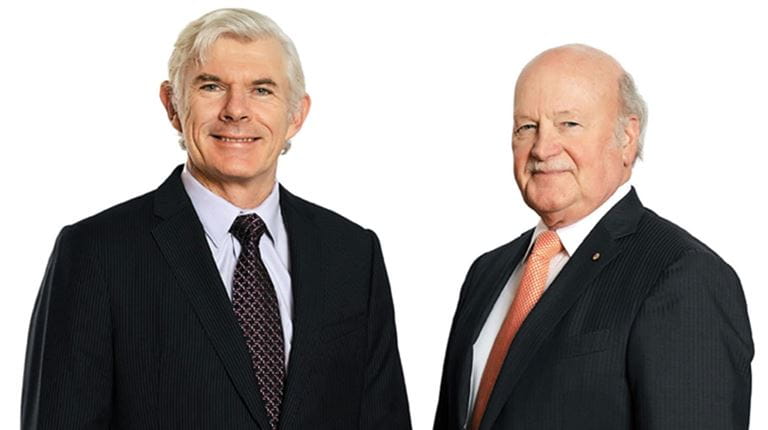 Previous CSL CEO and MD Brian McNamee and CSL Chairman John Shine