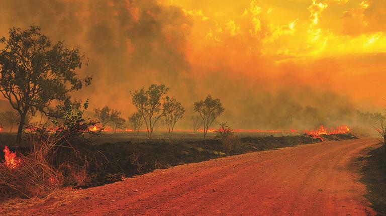 Australian Bushfires - fire and smoke in the sky