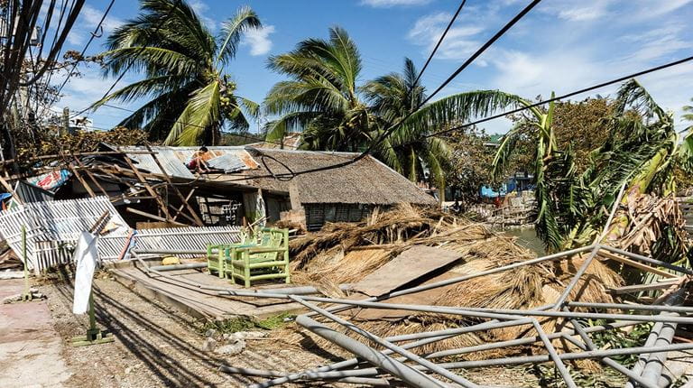 Disaster relief for devastated island communities