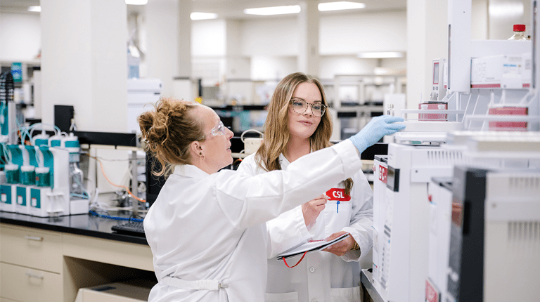 Picture of two female scientists in a laboratory setting