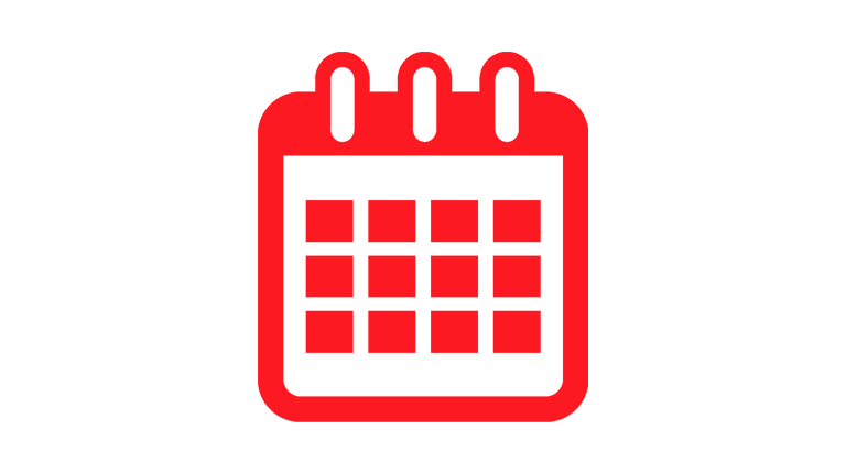 Icon of a wall calendar in red color