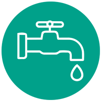 Icon graphic - tap with a drop of water coming out of nozzle