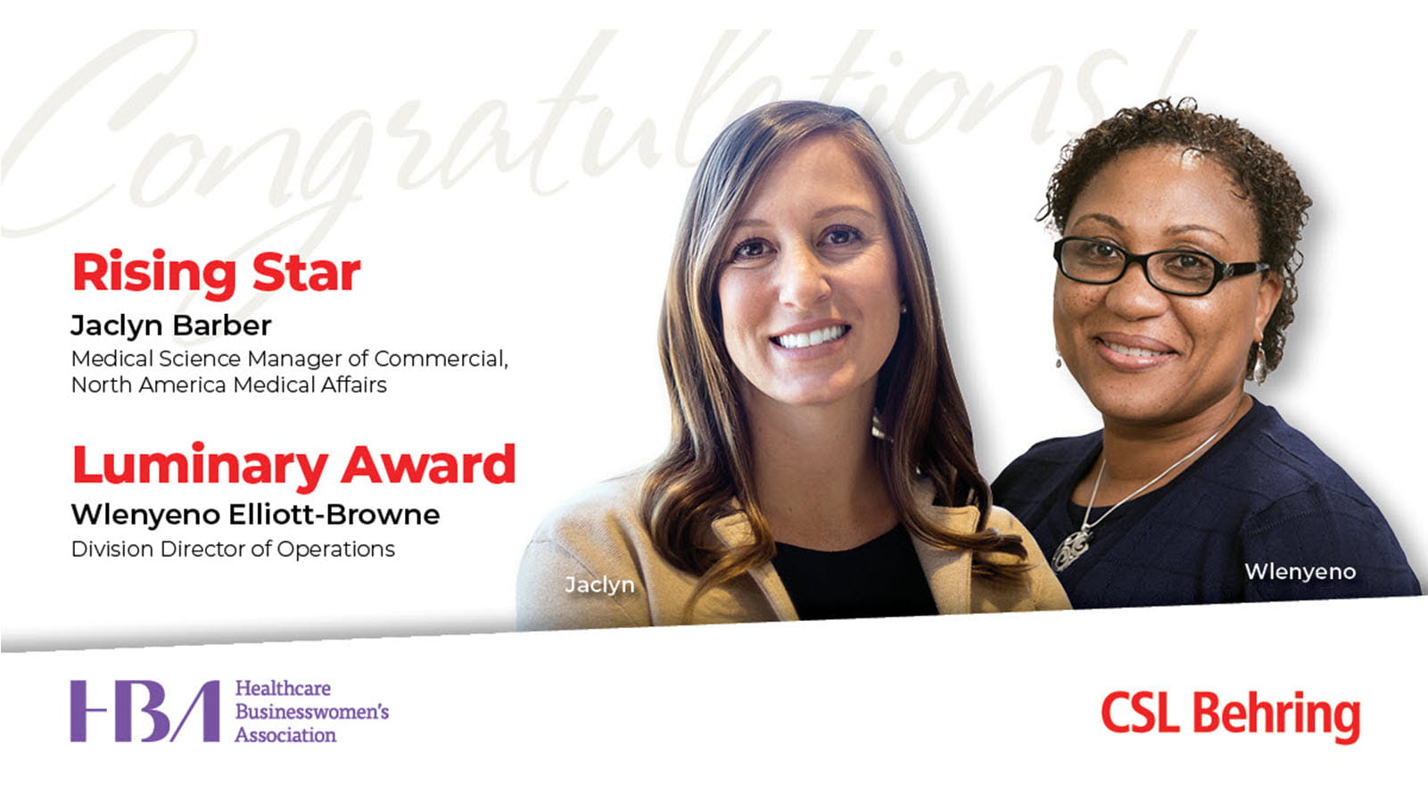 Two Healthcare Businesswomen's Association honorees