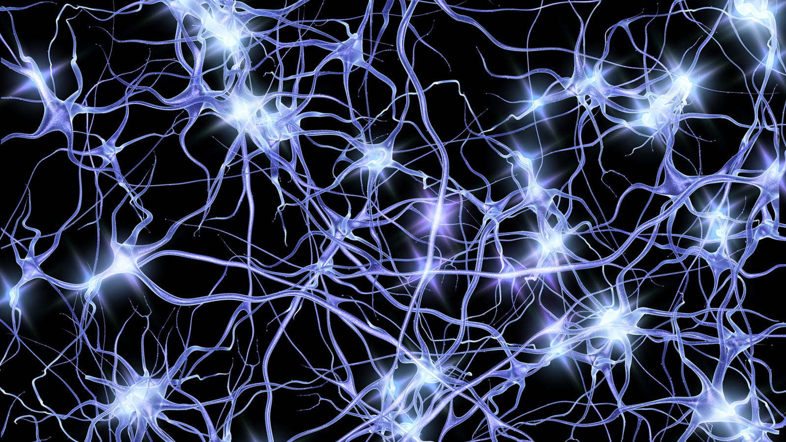 Black and white illustration of nerves firing