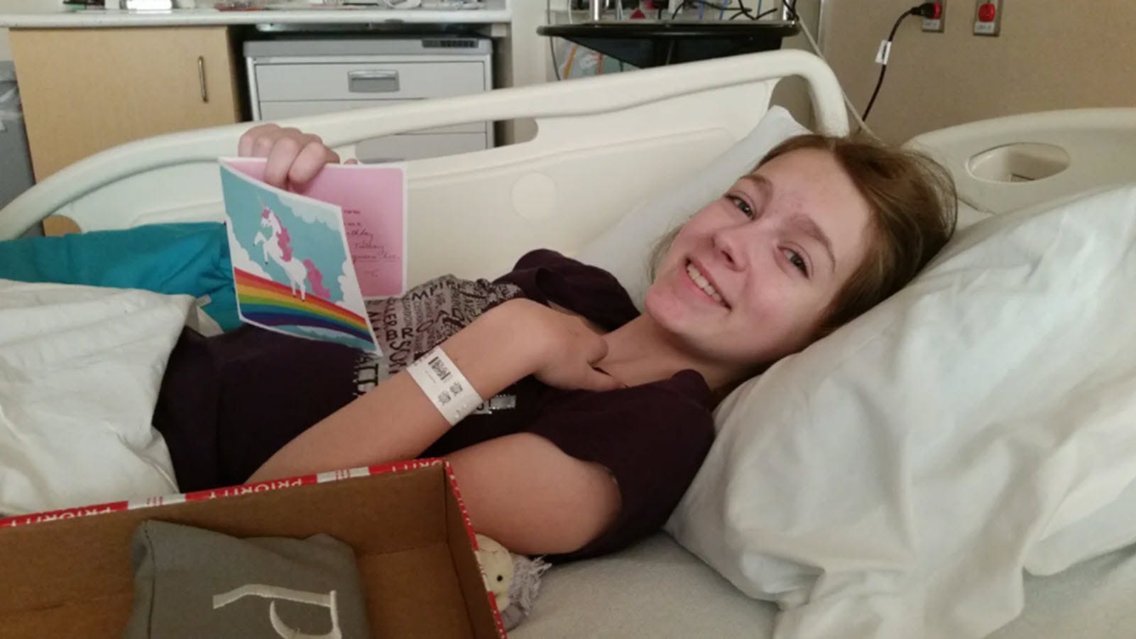 Polly, a young CIDP patient, recovers in the hospital.