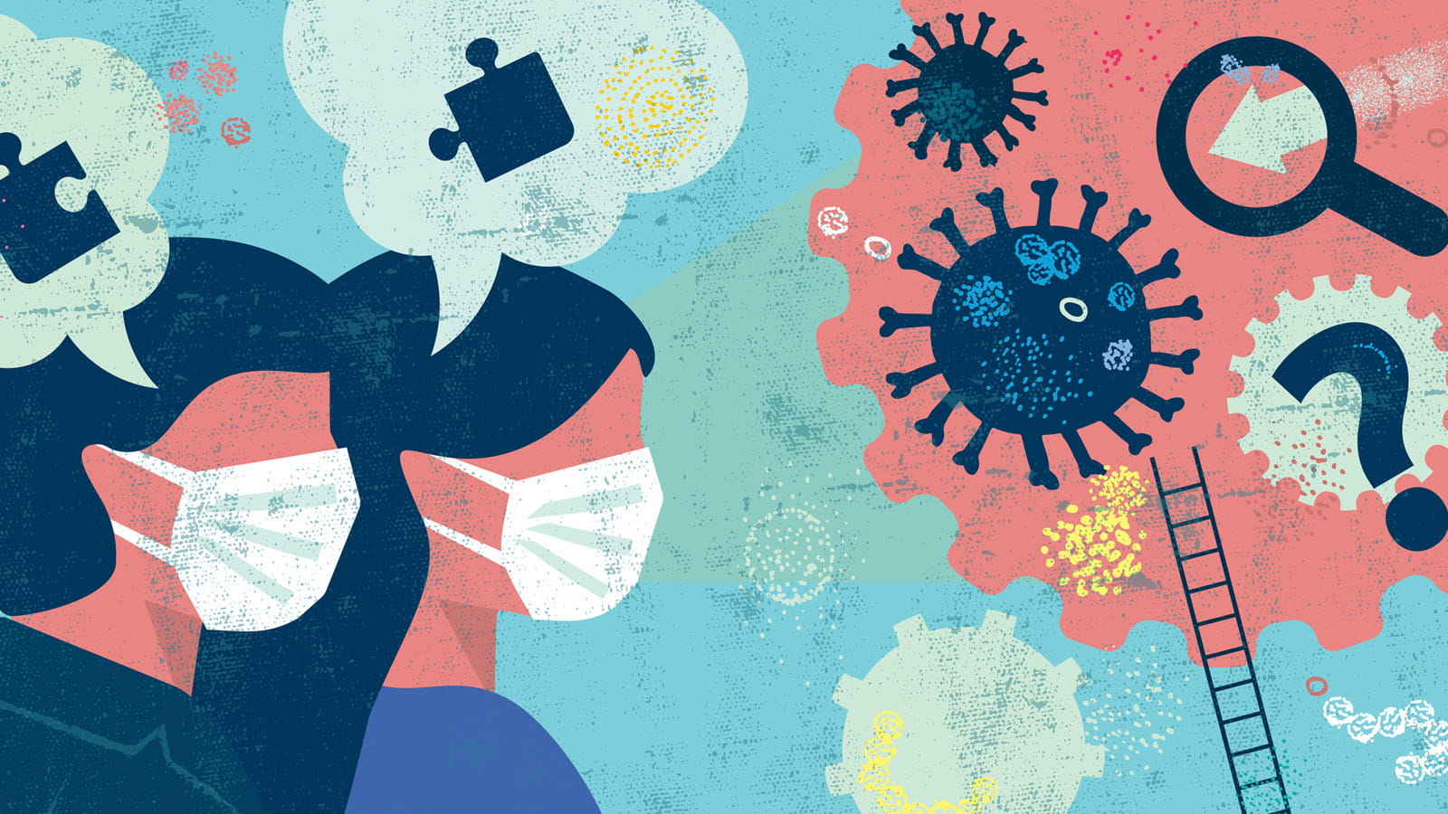 puzzled people wearing masks