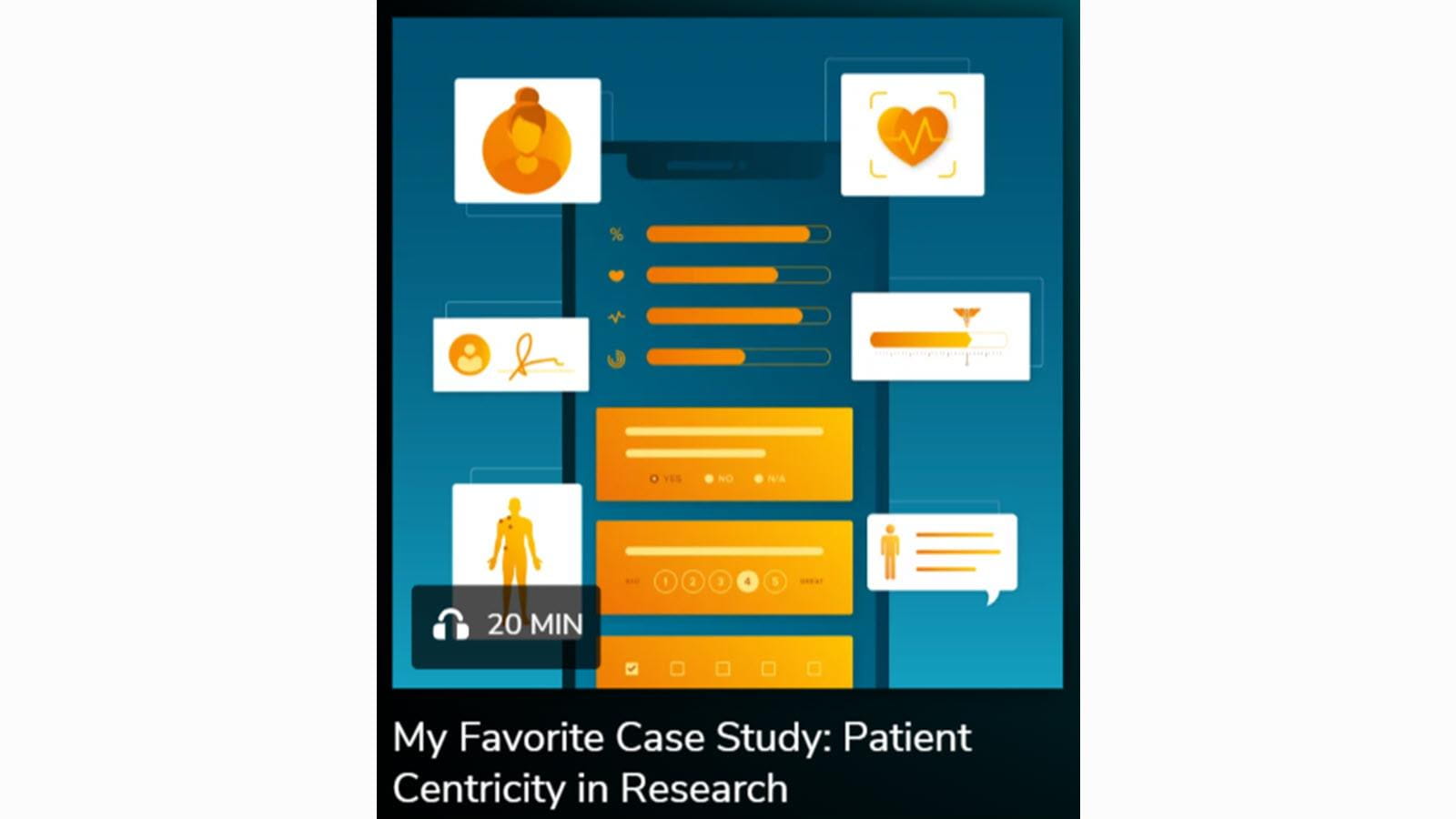 Advarra podcast logo - My Favorite Case Study Patient Centricity in Research