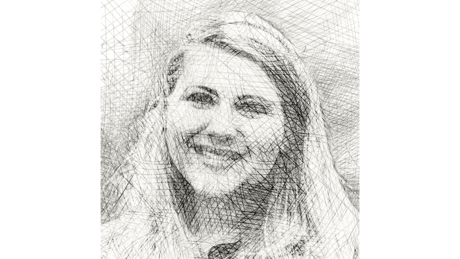 Sketch portrait of Danielle Dao, primary immunodeficiency patient