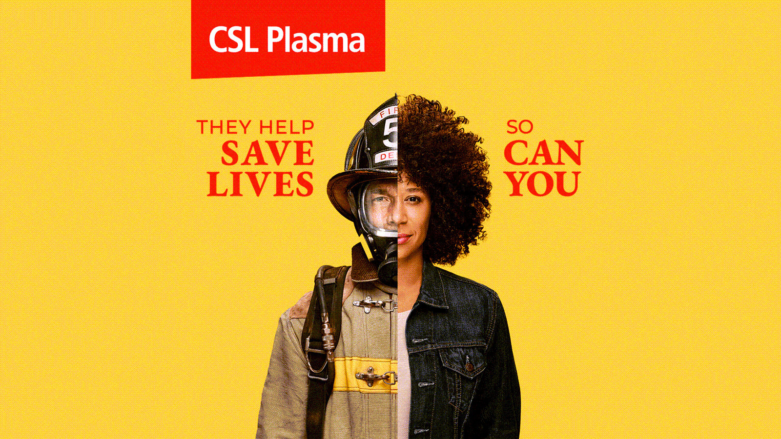 They Help Save Lives So Can You with an image of a firefighter alongside a woman in plain clothes
