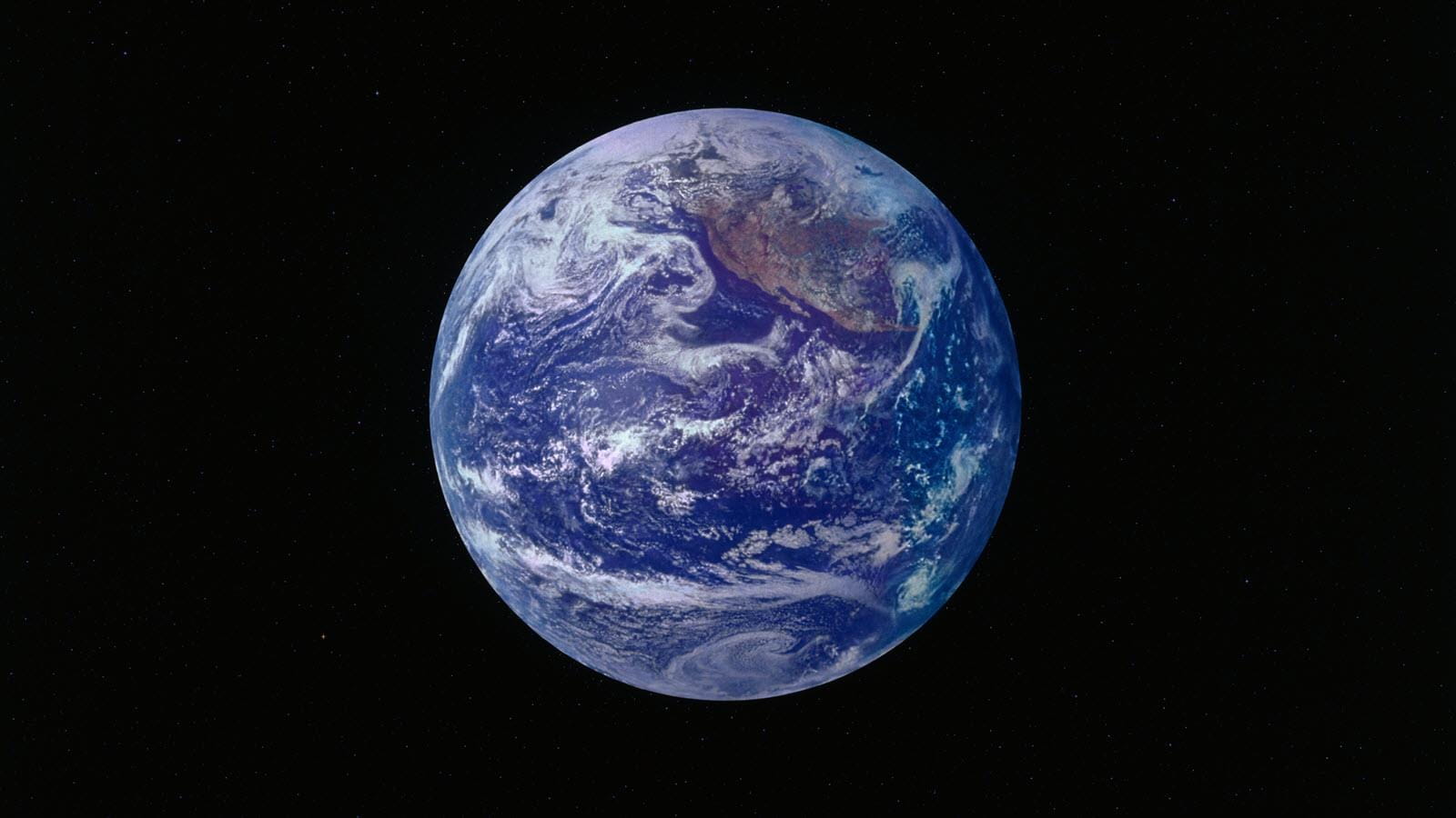 blue sphere of Earth seen from space