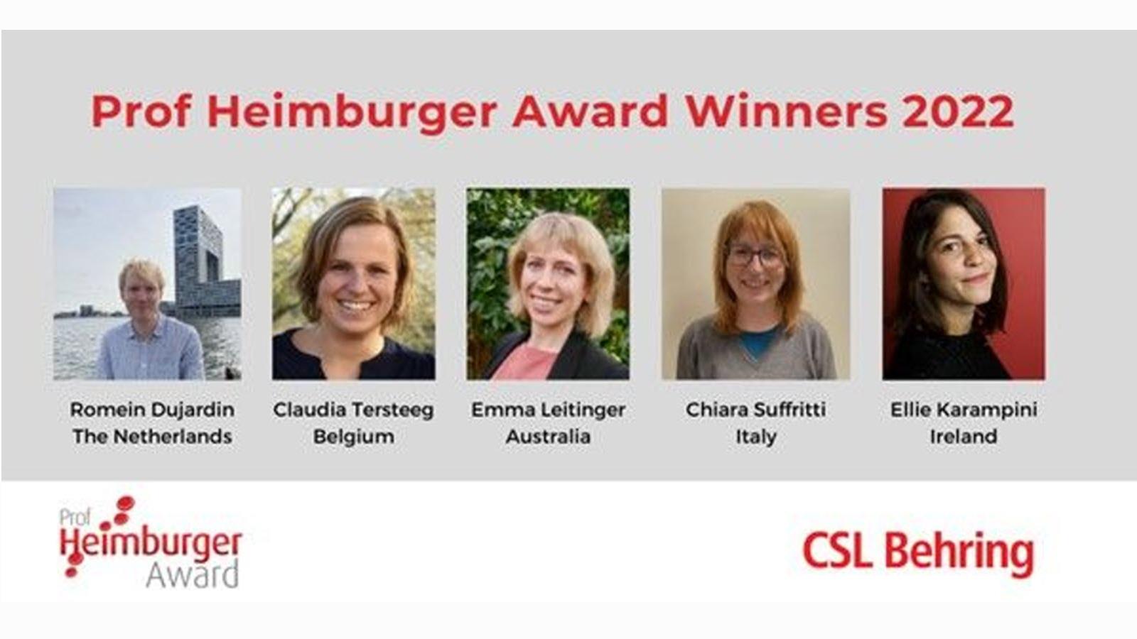 Five Heimburger Award winners who are researching coagulation