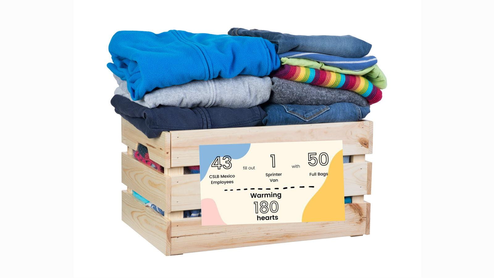 Box of donated clothing