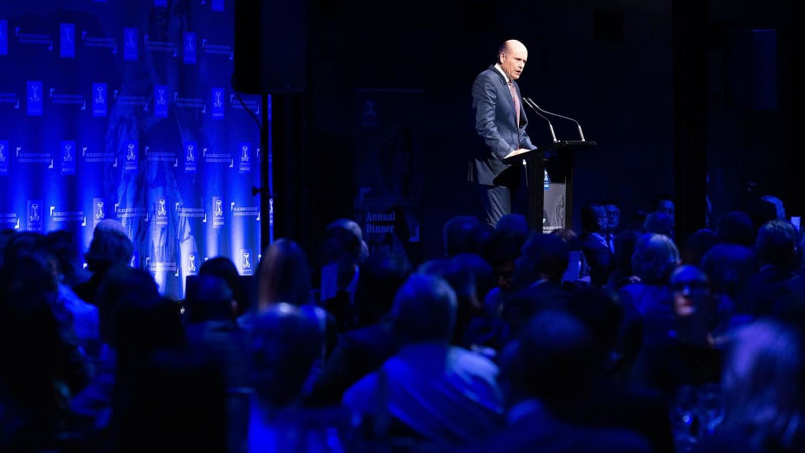 CSL Limited CEO Paul Perreault speaks at the Melbourne Foundation for Business and Economics dinner