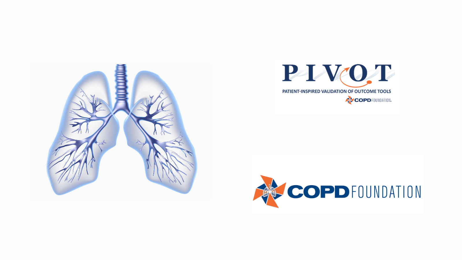 image of lungs and the logo of PIVOT, which stands for Patient-Inspired Validation of Outcome Tools
