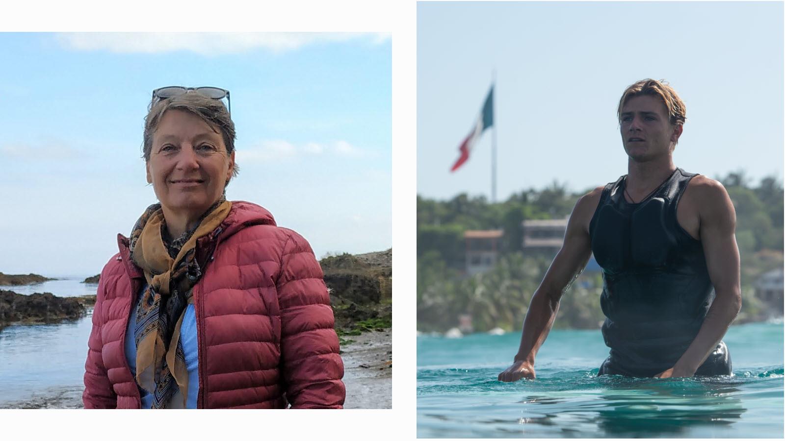 Shane Fitch and her surfer son, Arran Strong