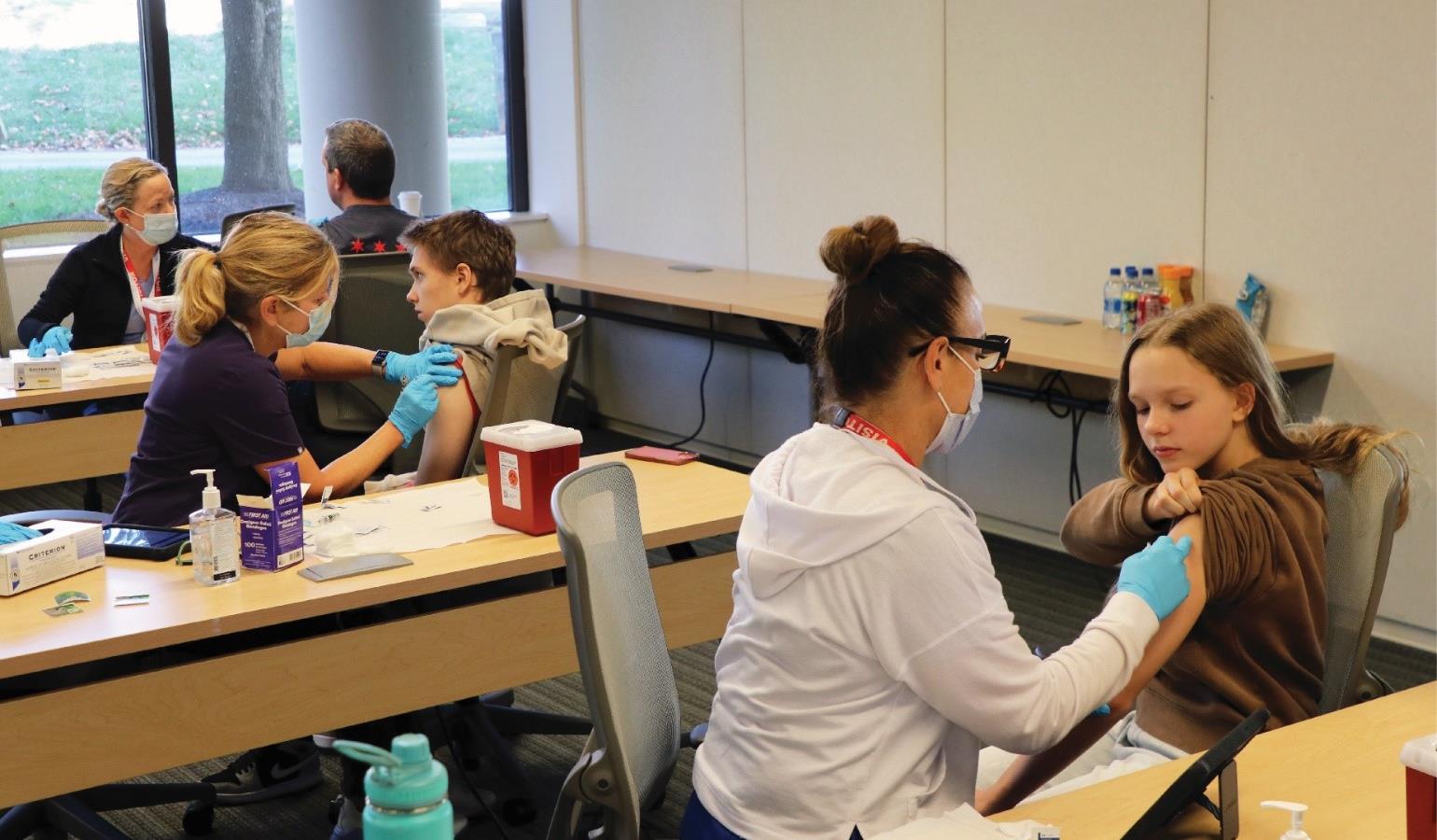 Flu vaccination clinic for employees and families at CSL Behring's King of Prussia location