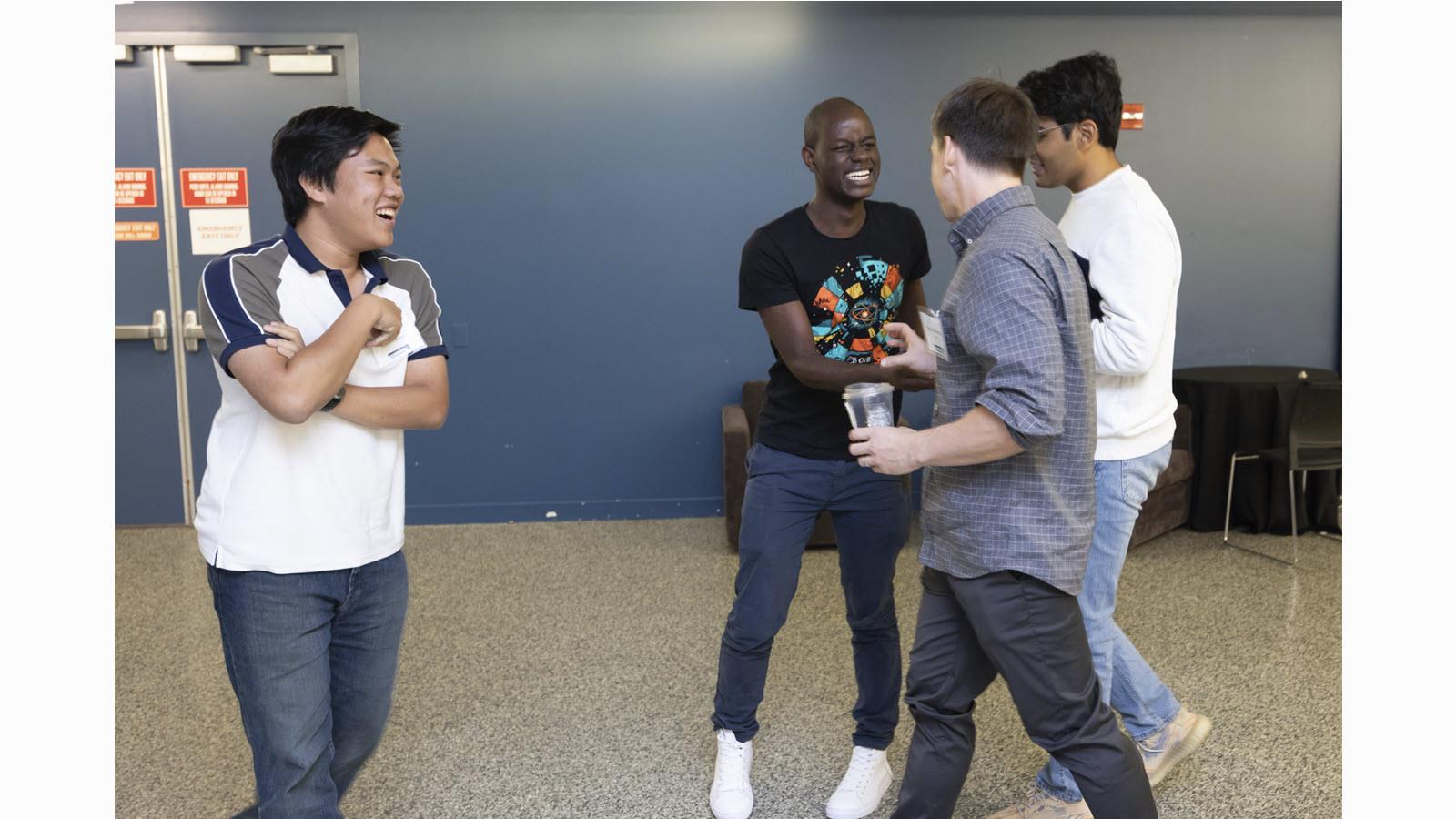 Winning team at a quantum computing competition celebrates first place.