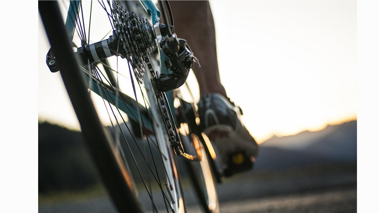 close-up of a cycling tire