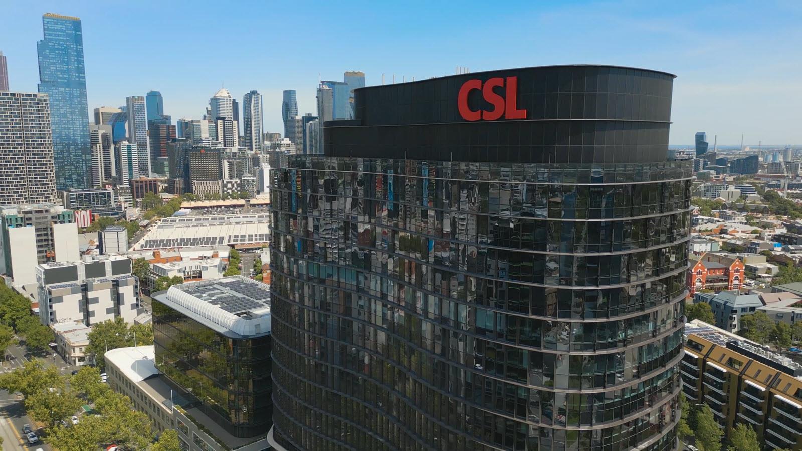 aerial view of CSL's new headquarters building in Melbourne, Australia