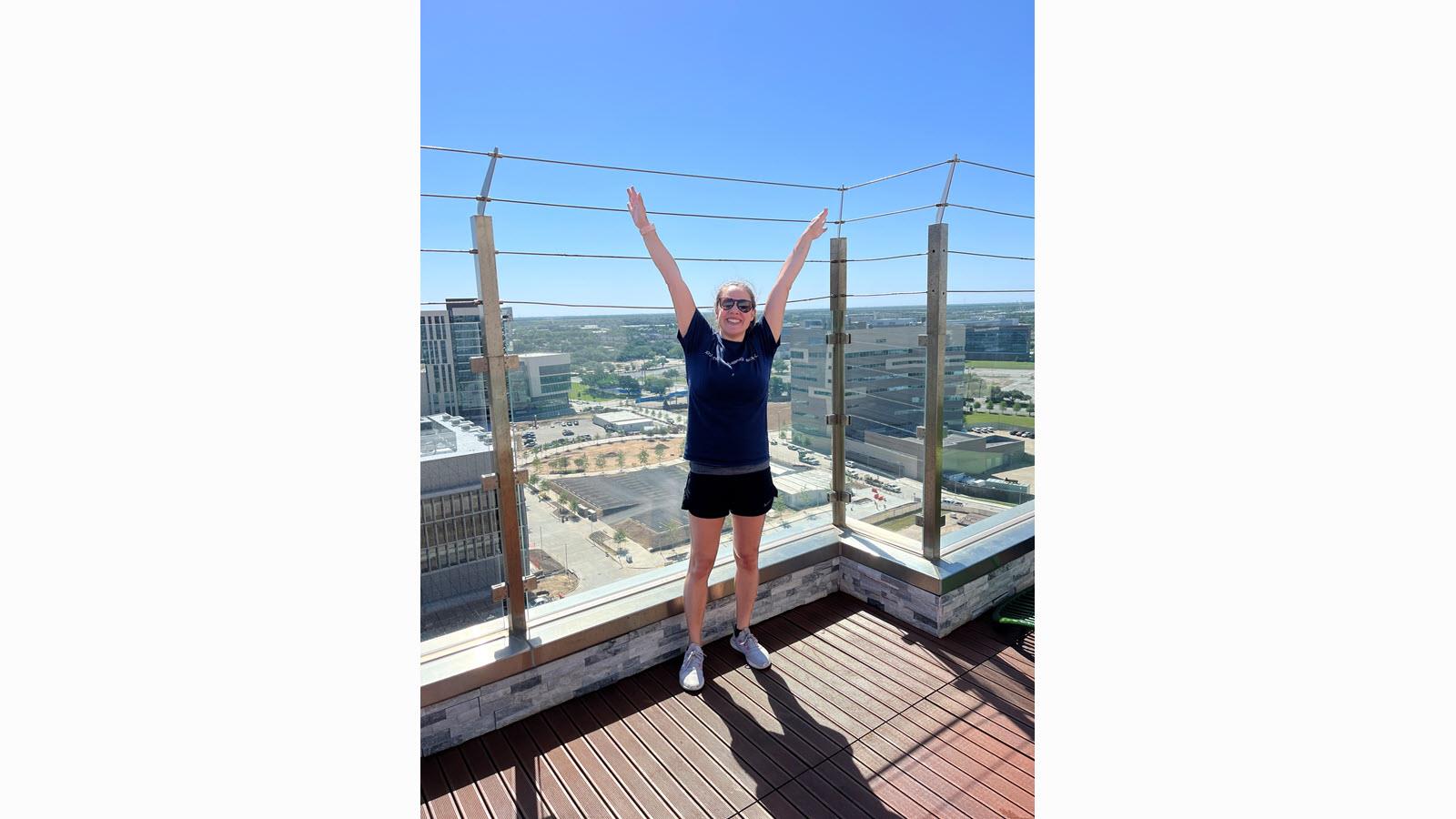Ellyn Getz completes the Fight for Air Climb in Houston