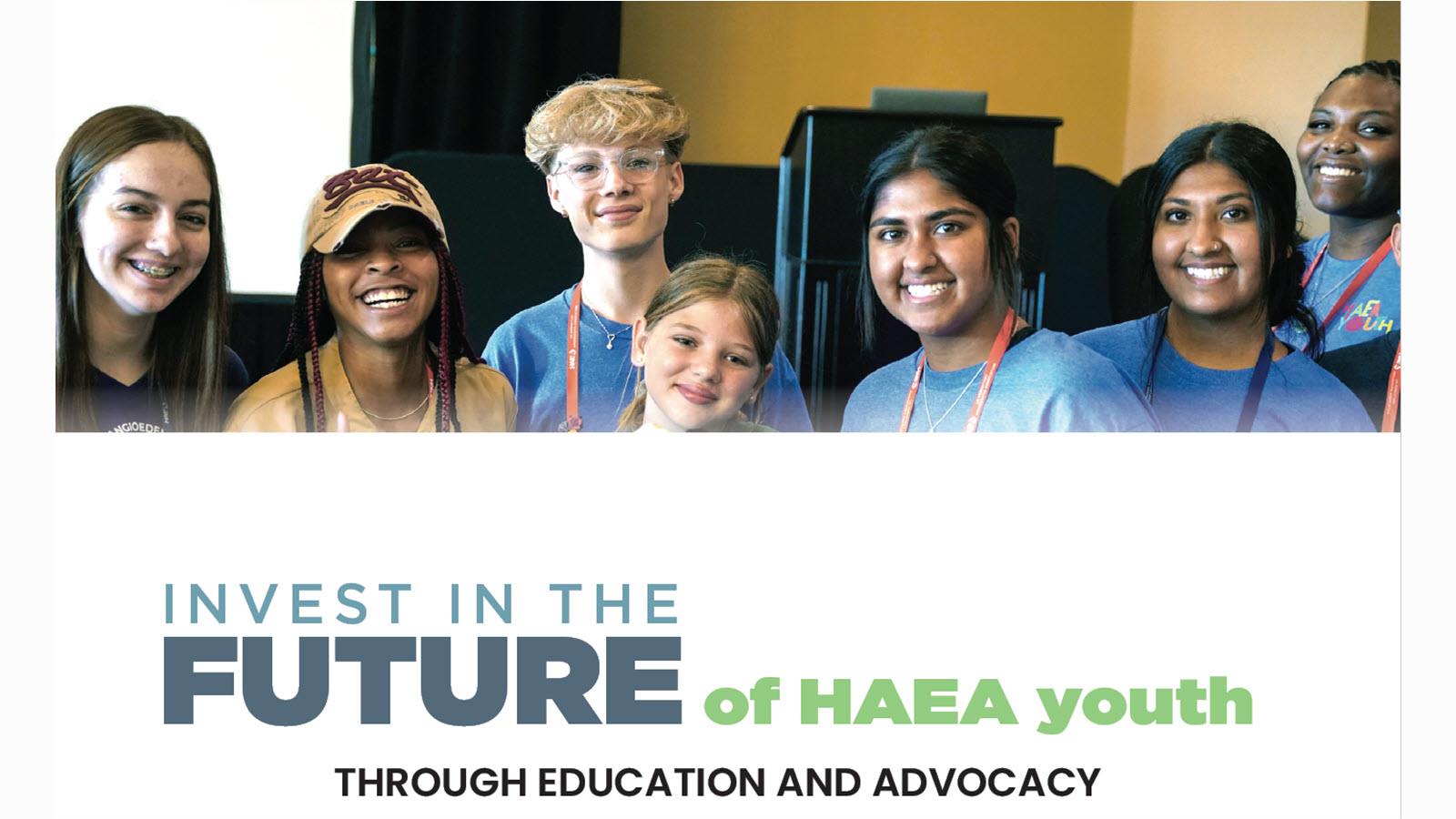 Invest in the future of HAE youth - photo is of a group of students