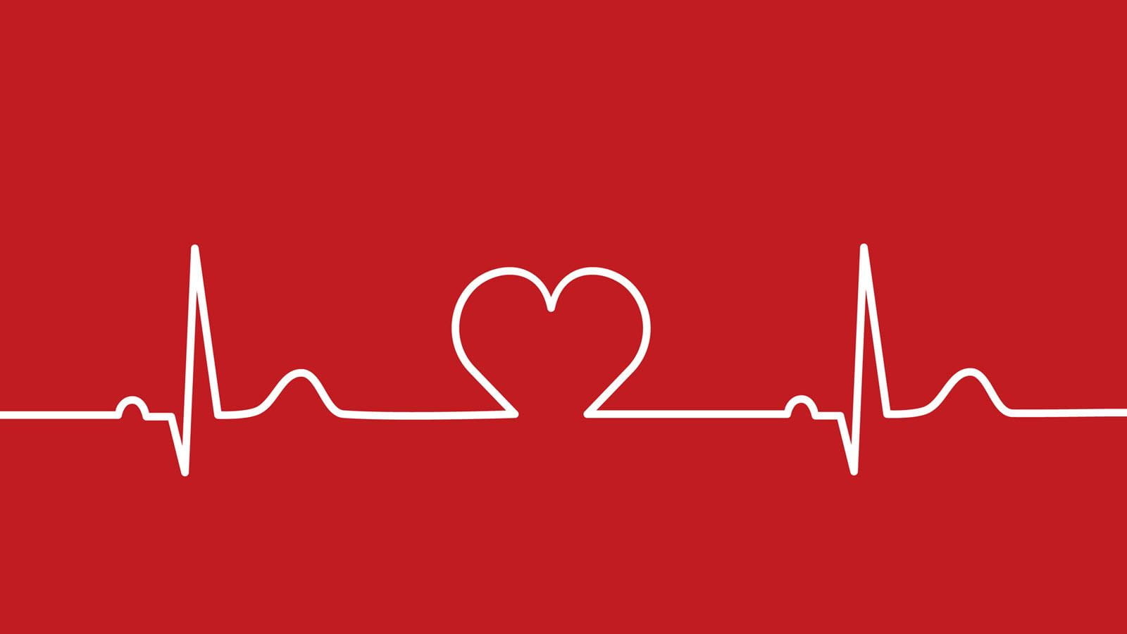 EKG reading in the shape of a heart