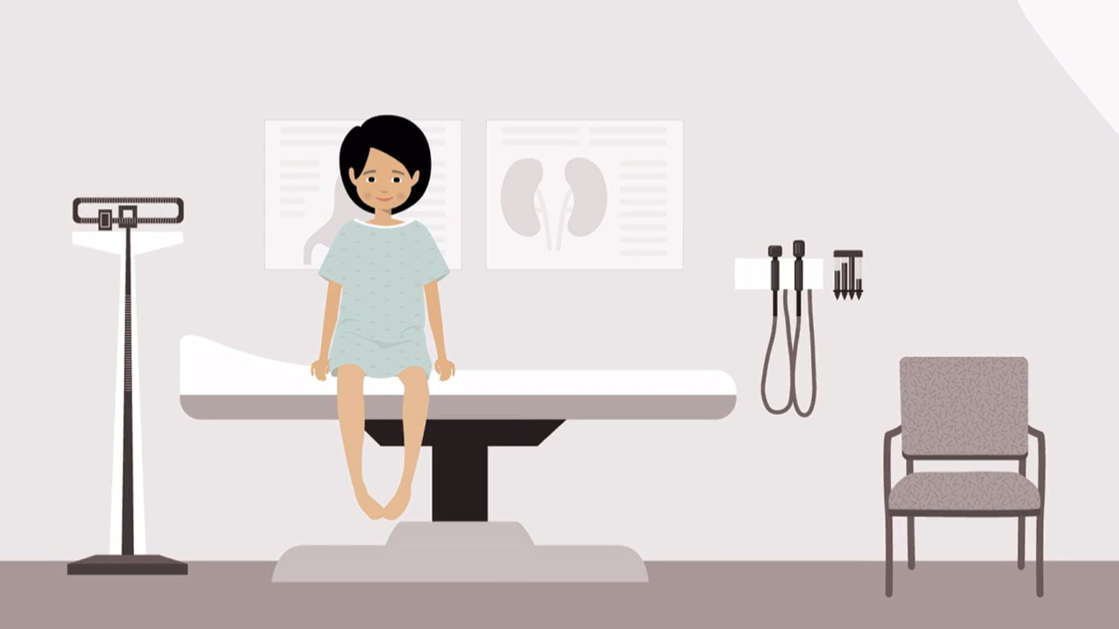 Illustration of a patient waiting to be seen by the doctor