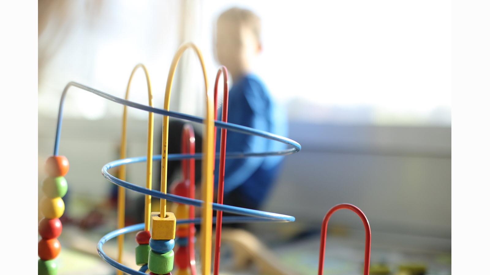 colorful bead toy in a doctor's waiting room