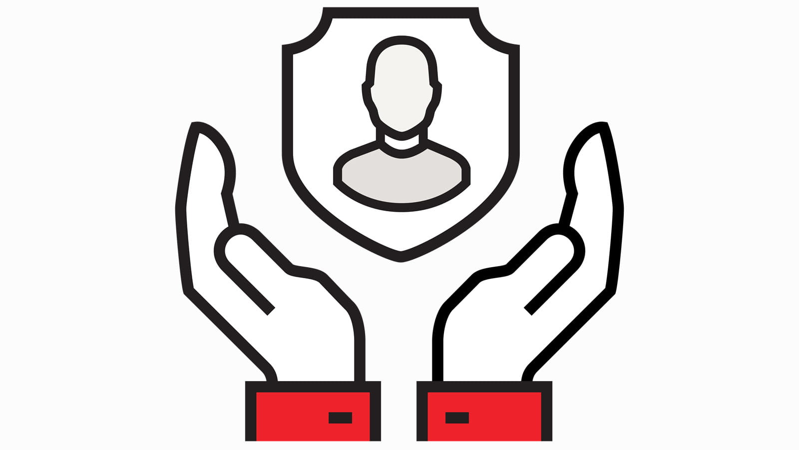 Pharmacoviglance icon showing hands protecting a patient