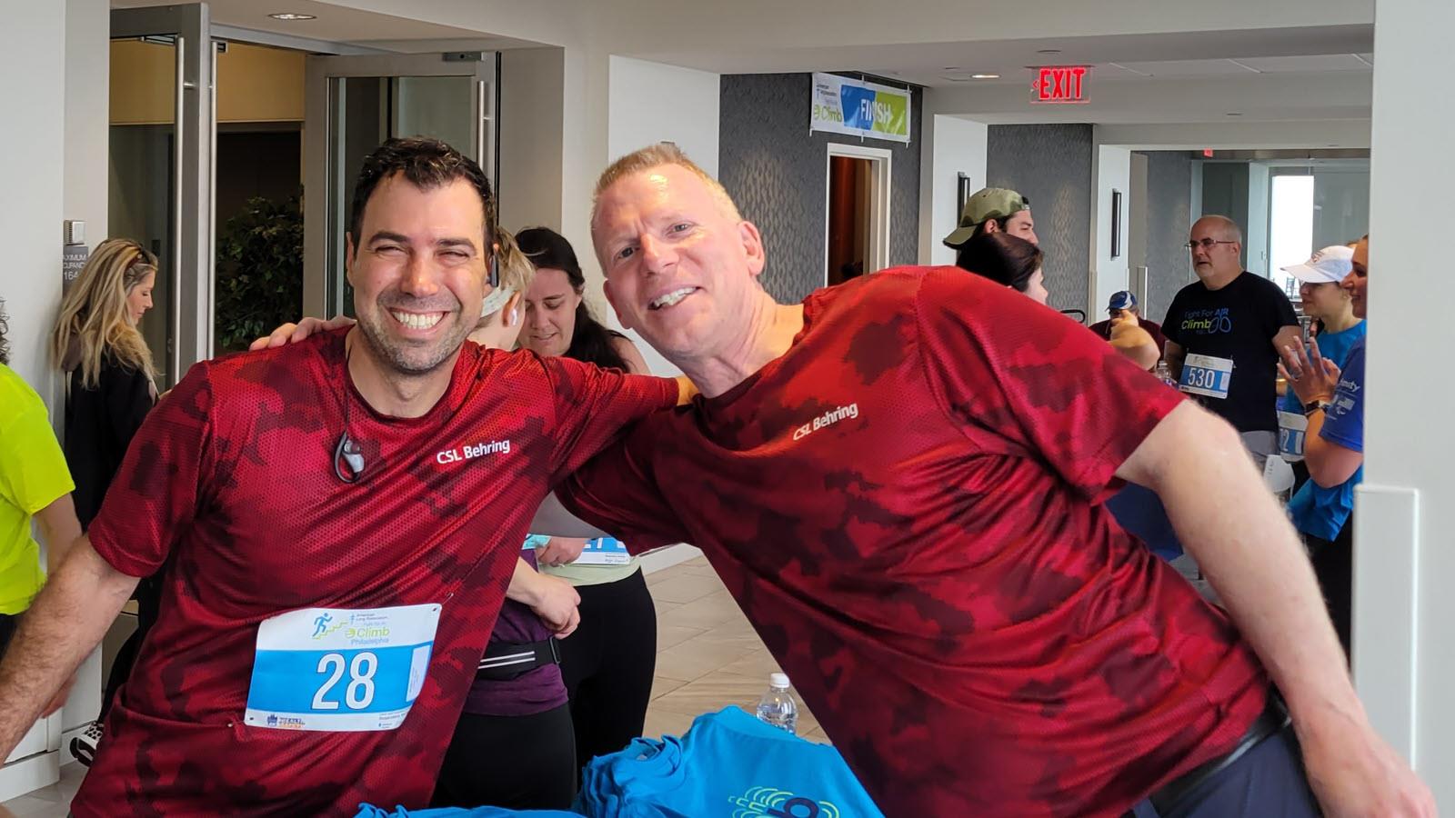 Ron Chamrin and Jesse Crew at Philadelphia's Fight for Air Climb