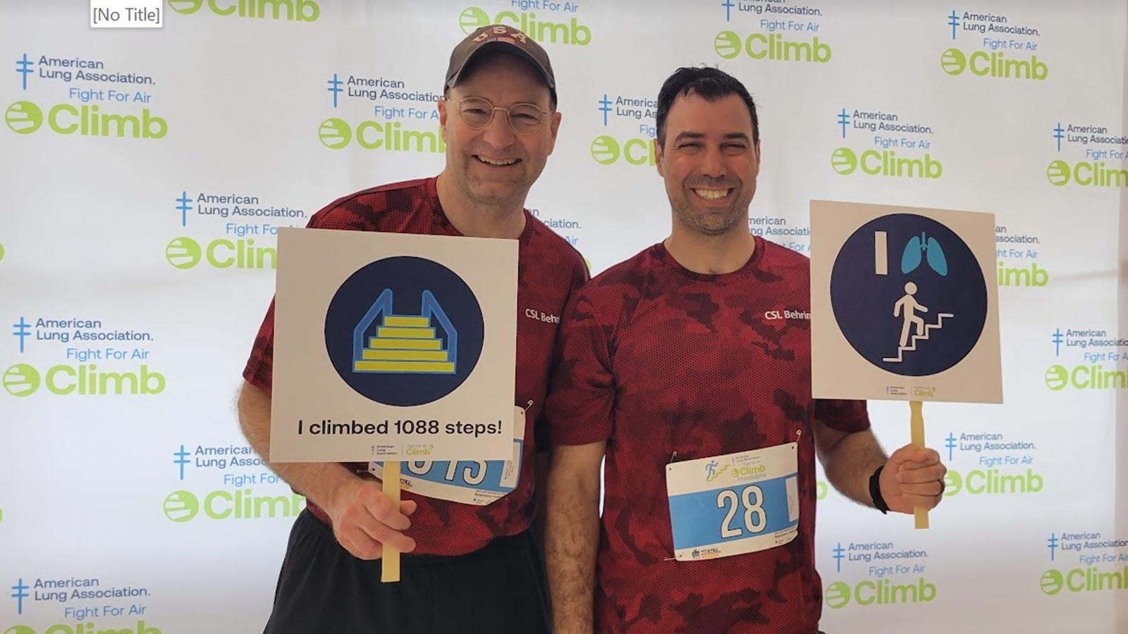 Patrick Swann and Ron Chamrin following the Fight for Air Climb in Philadelphia