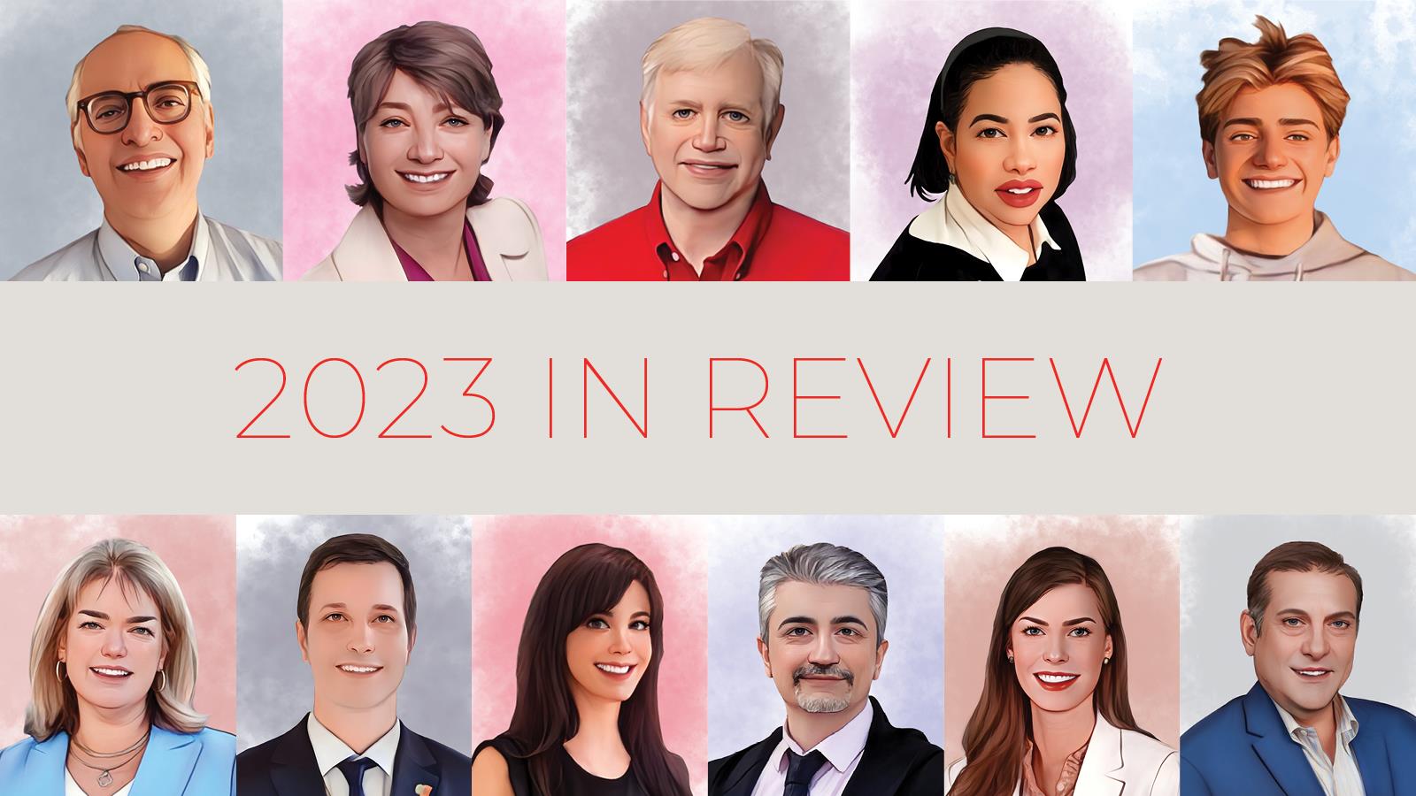 2023 Year in Review - illustrated portraits of 11 survey respondents