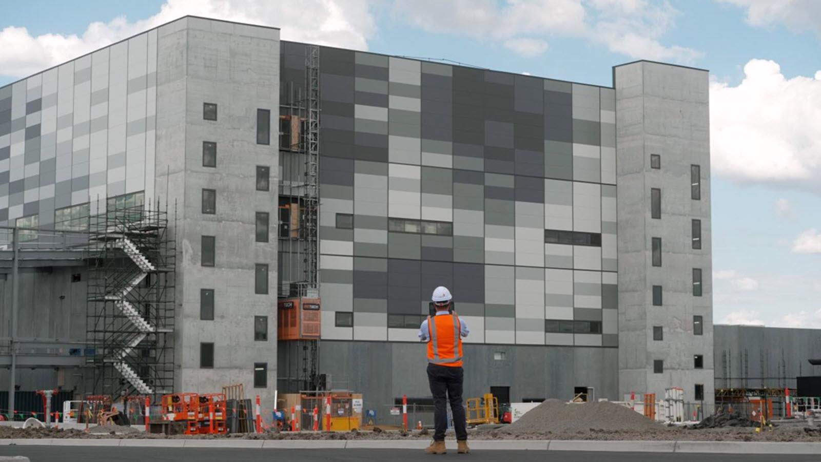 An exterior view of a new CSL Seqirus influenza vaccine and antivenom manufacturing hub under construction in Melbourne, Australia