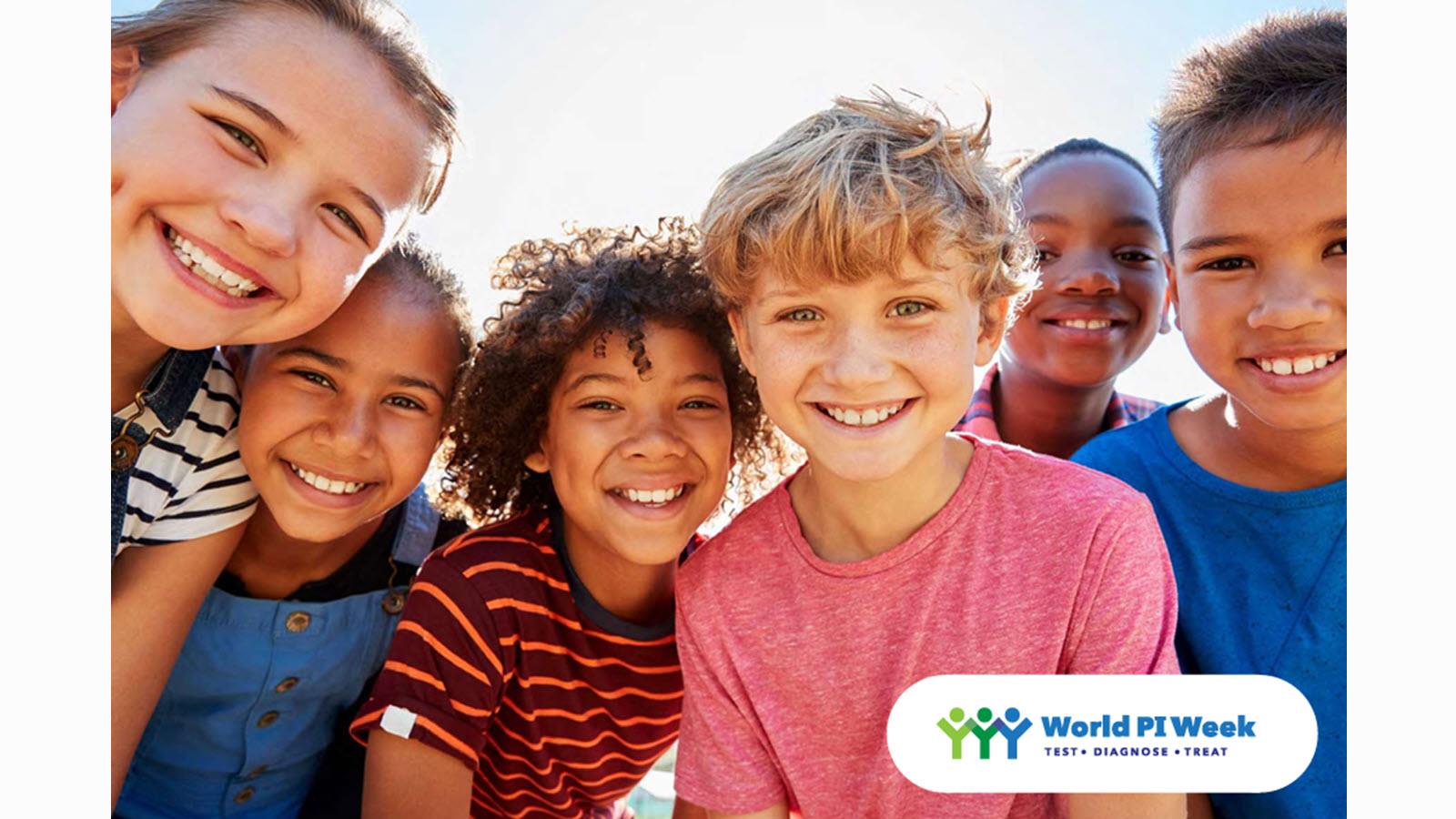 World PI Week logo and photo of children
