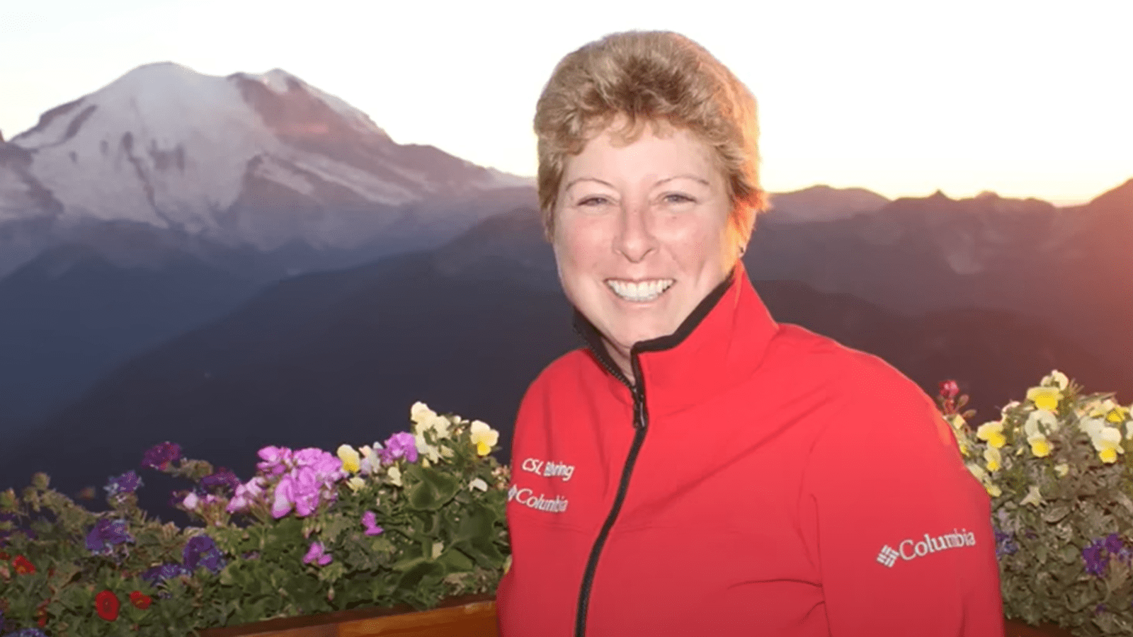 Dee, an Alpha-1 Antitrypsin Deficiency patient, at Mt. Rainier in Washington state.