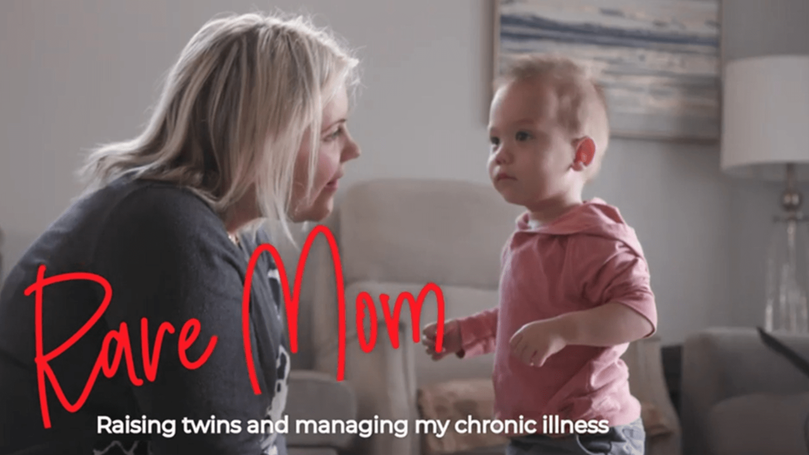 Rare Mom video series title screen - Danielle and her 1-year-old son