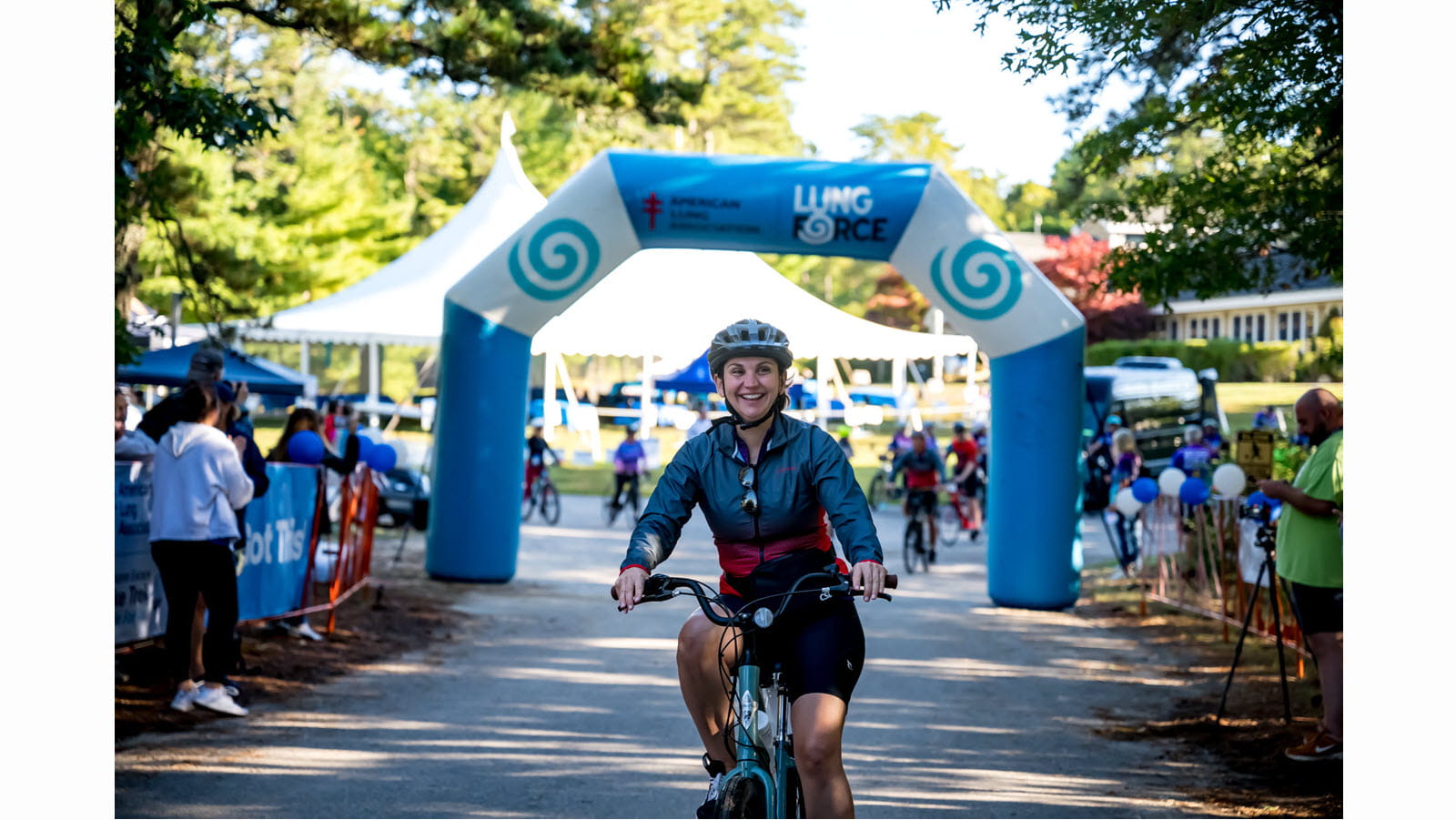 Emma Hatcher, CSL’s Director of U.S. Patient Advocacy, cycles during September’s Escape to the Cape Bike Trek.
