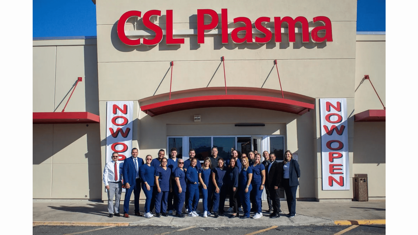 The CSL Plasma team outside the donation center in Ponce, Puerto Rico.