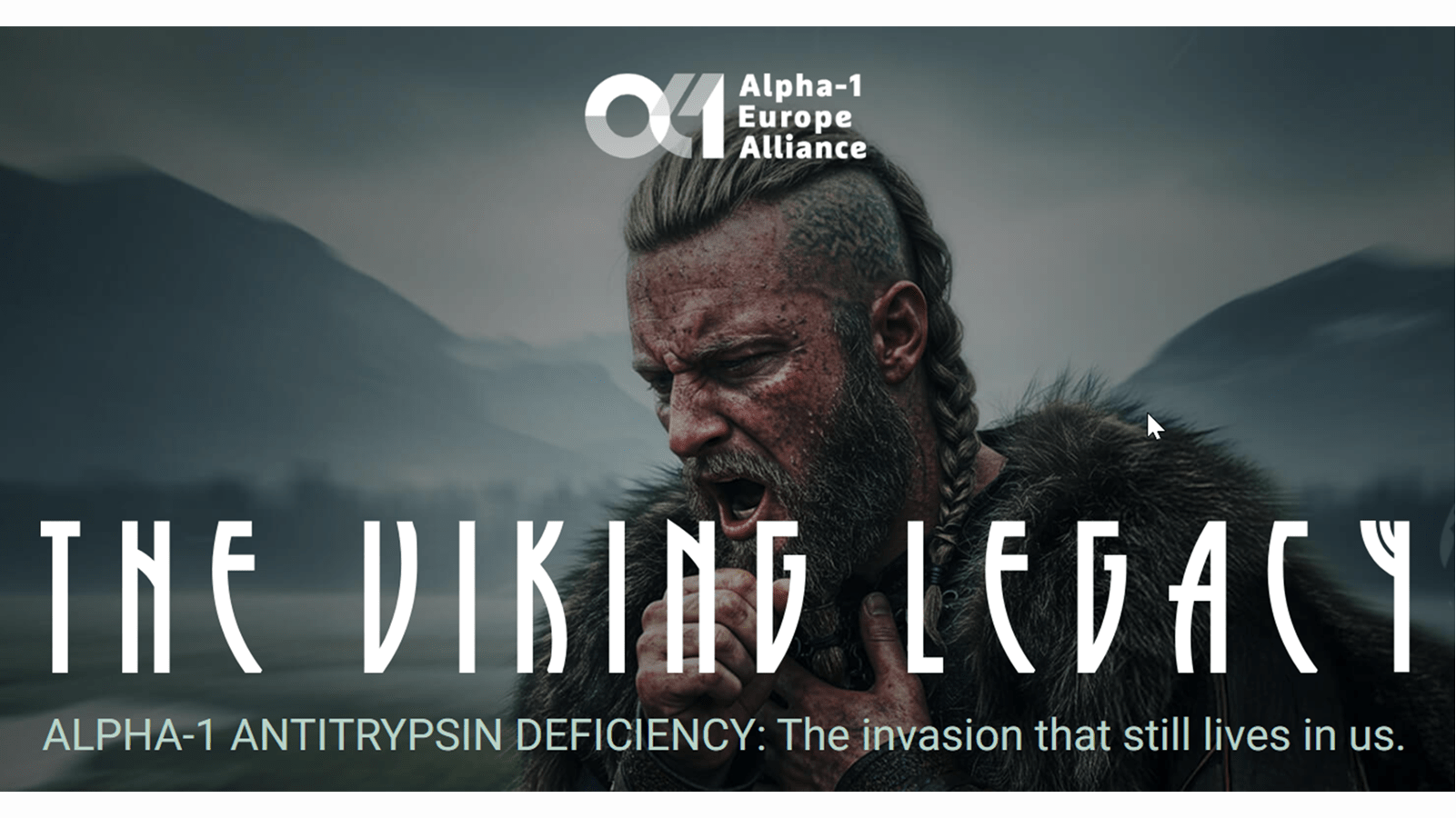 A photo of a Viking coughing - a screenshot from The Viking Legacy video. Source: Alpha-1 Europe Alliance and alpha1awarenessday.org