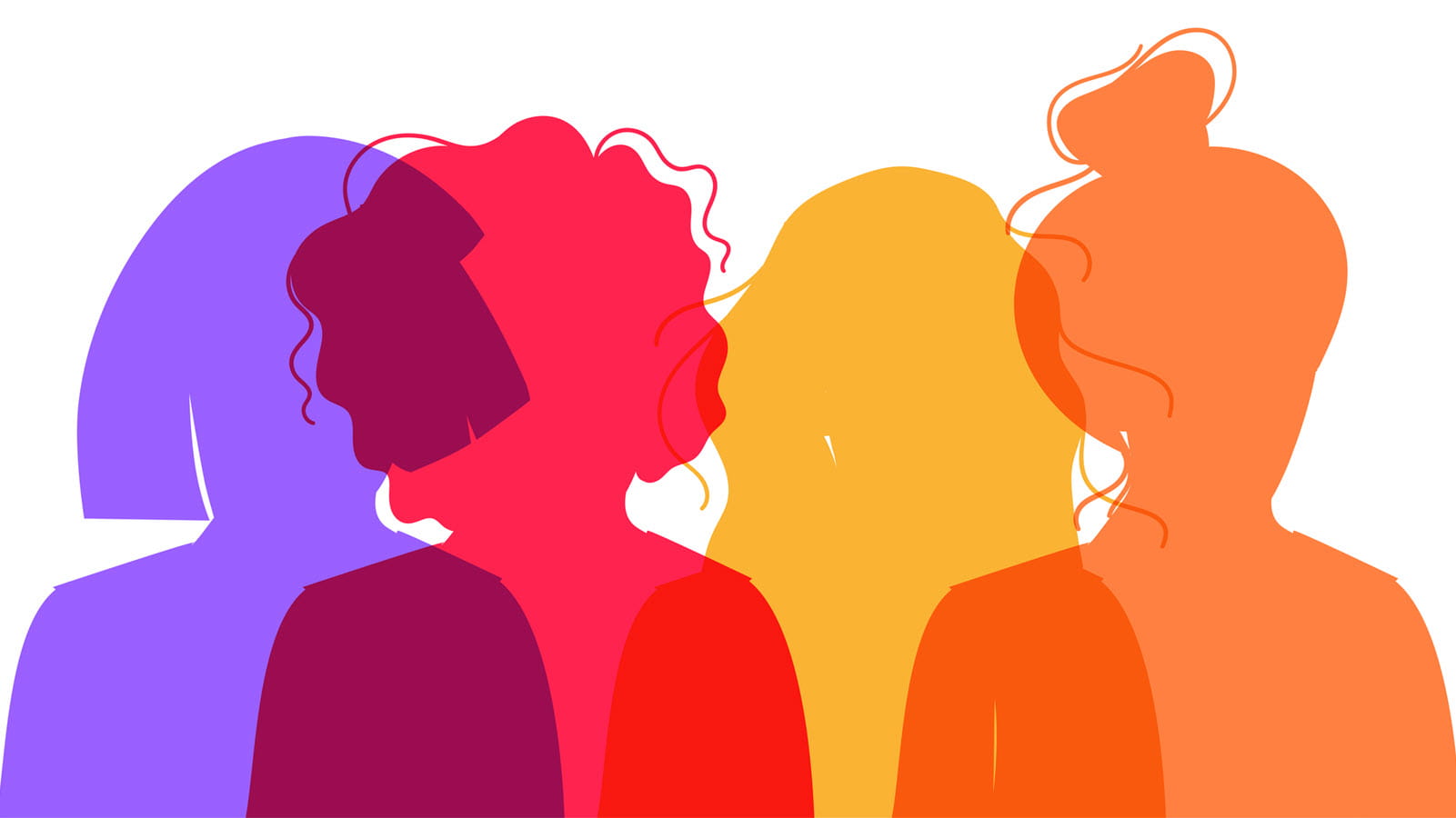 Silhouettes of women and girls illustrating female bleeding disorders